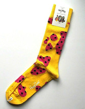 Happy Socks Yellow Pink Limited Edition Men&#39;s Cotton Sock Size 10-13 - £15.28 GBP