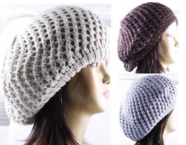 1 Pack Girl&#39;s Double Layer Winter Beret Cap Soft Hat W/Sparkling Silver String - £3.16 GBP