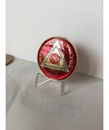 20 Year Mandarin Red AA Alcoholics Anomymous Medallion Chip Coin Gold Tr... - $18.99