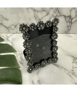Vintage Y2k Silver Tone Floral Rhinestone Metal Picture Frame Mini Cotta... - €20,37 EUR
