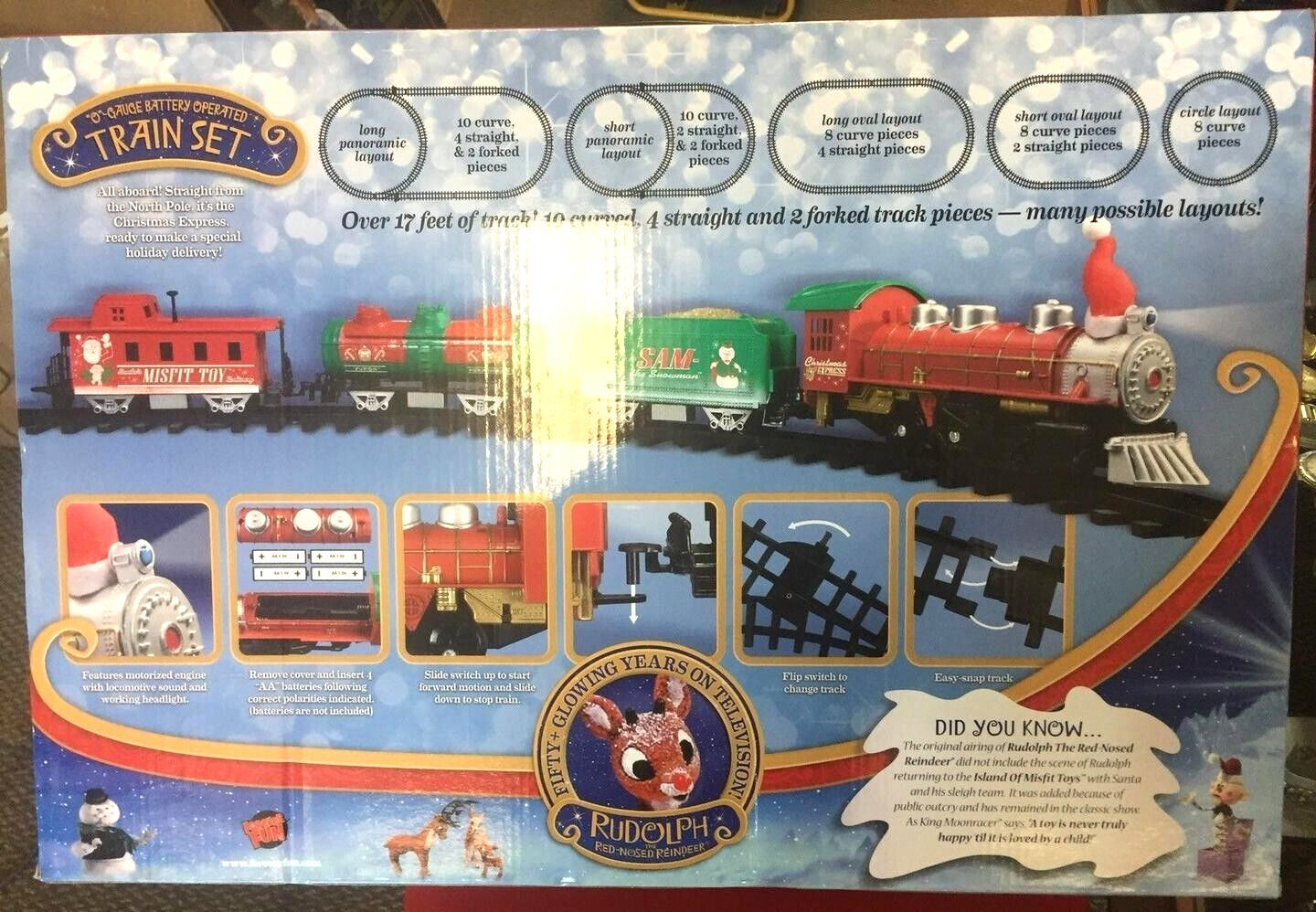 Low Battery Rudolph Rudolph the Red Nosed Reindeer O-Gauge Battery Operated Train Set ...