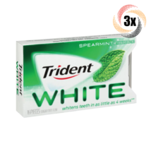 3x Packs Trident White Spearmint Flavor Chewing Gum ( 16 Pieces Per Pack ) - £8.52 GBP
