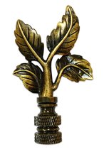 Royal Designs Elegant Leaves 3&quot; Lamp Finial for Lamp Shade, Antique Brass - £19.66 GBP+