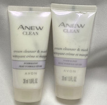 Avon Anew Clean Cream Cleanser & Mask Normal Dry Skin 1 Oz Travel Size Lot Of 2 - $10.39