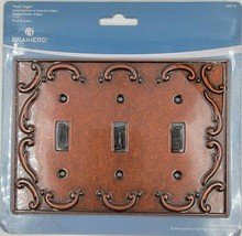 BRAINERD French Lace 3-Gang Sponged Copper Triple Toggle Standard Wall P... - £9.43 GBP
