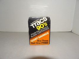 NOS 4 Audio Magnetics Tracs 90&#39;s Blank 8-Track Tape Cartridges-Sealed - £26.03 GBP