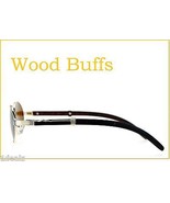 New Oval Wood Buffs Unisex Sunglasses UV400 Lenses and light Gold frame ... - £23.08 GBP