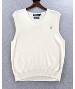 Polo Ralph Lauren Pima Cotton Sweater Vest Men’s Size Medium Off White Golf - €19,09 EUR