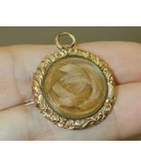 Ornate Victorian Mourning Pin Pendant 10K Woven Hair Strawberry Blonde H... - $295.00