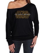 Star Wars The Force Awakens Women&#39;s Off The Shoulder Long Sleeve T-Shirt... - $567.66 MXN