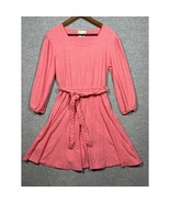Saturday Sunday Anthropologie Dress XS Pink Belted 3/4 Sleeve - $489.19 MXN
