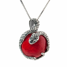 Ciondolo serpente collana di corallo rosso in argento sterling gioielli... - £115.53 GBP