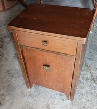 Vtg Sewing Machine Table With Hidden Chair With Storage Cute Funky No Ma... - $59.99