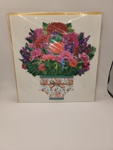 Pop Up Flower Bouquet With Vase Greeting Card  #52/53 - $8.56