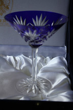 Faberge Odessa Blue  Martini Glass without the  original presentation box - $245.00
