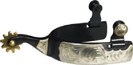 Western Saddle Horse Fancy Engraved Brown w/ Silver Horse + Rider Show Spurs - £27.77 GBP