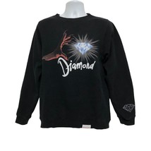Diamond Supply Co Mens Womens Small Black Crew Neck Graphic Print Sweatshirt - £15.89 GBP