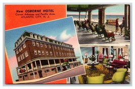 Osborne Hotel Multivew Atlantic City NJ New Jersey UNP Linen Postcard V11 - $4.04