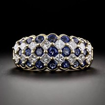 Sapphire Ring 14k Gold Diamond Sapphire Ring Jewellery - £207.81 GBP