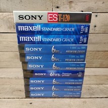 Sony Blank VHS Tape Lot Of (8) Sony T-120 (2) Maxell T-120 - £19.32 GBP