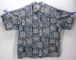 Aliiolani Casuals Men&#39;s Xl Tapa Tropical Reverse Print Hawaiian Pullover Shirt - £18.28 GBP
