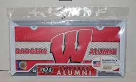 Wisconsin Badgers Auto License Plate &amp; Frame NCAA College Alumni Pack - £19.46 GBP