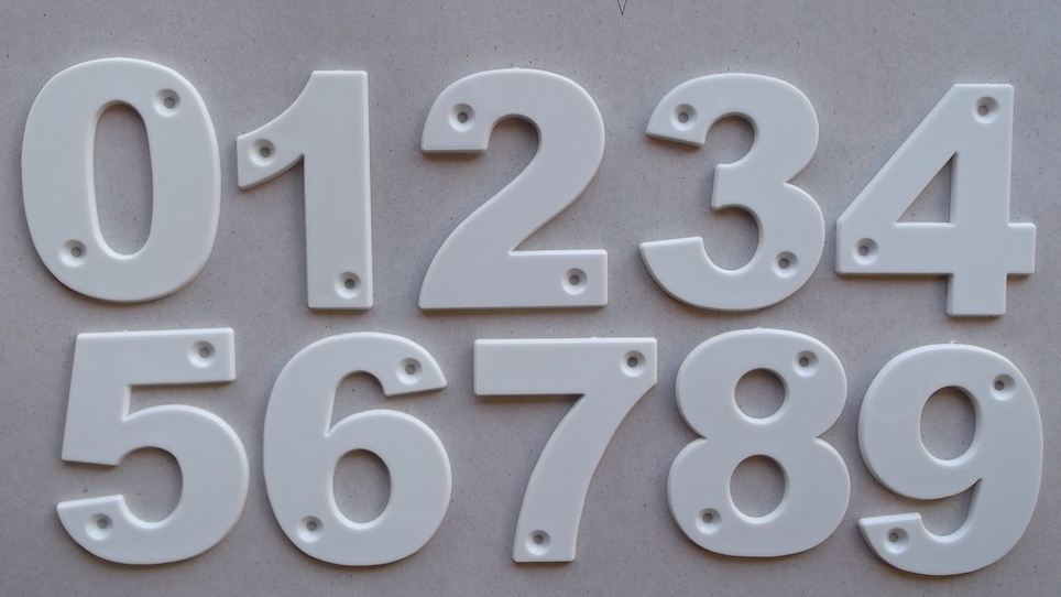 New 0 - 9 White 3.25 inch House Hotel Door Mailbox Plastic Reusable Numbers  - £87.72 GBP