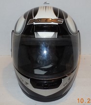 KBC TK-7 Motorcycle Helmet Black White Grey Sz Large Snell DOT Approved - £56.26 GBP
