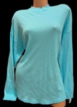 VS Victorias Secret Pink Thermal Waffle Knit Long Sleeved Tee Shirt Top Aqua S - £18.35 GBP