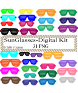 SunGlasses Digital Kit-Jewelry Tag-Clipart-Art Clip-Gift Tag-Digital Cli... - $1.75