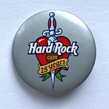 Vintage HARD ROCK CAFE 25 Years Anniversary 1971-1996 Pinback Button - $8.99