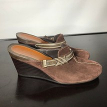 Cole Haan brown Suede Wedges Women Size 9.5 B. Quality Shoe! - £13.29 GBP
