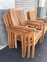 SOLID TEAK Wood Stacking Armchairs, Made from Teak Wood Grade A - £466.76 GBP