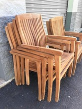 SOLID TEAK Wood Stacking Armchairs, Made from Teak Wood Grade A - £457.31 GBP