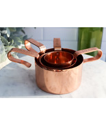 Pack Of 4 Boutique Chic Stainless Steel Copper Plated Stackable Measurin... - $54.69 CAD