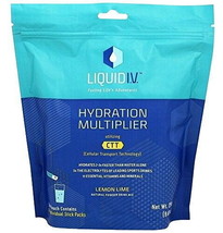Liquid IV Hydration Multiplier Electrolyte Drink Mix 16 Single Serve Lemon Lime - £12.45 GBP