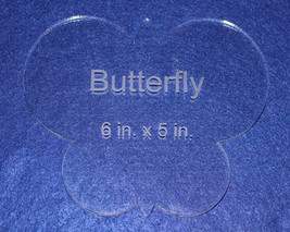 Butterfly 6 x 5 Inches  1/4" Thick -  Clear Acrylic - Long Arm or Hand Sew - £12.91 GBP