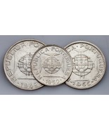 1949-1955 Mozambique 2-1/2, 5 &amp; 10 Escudos Lot of (3) Coins - $84.58 CAD
