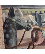 RARE - TED HAWKINS(1910–1969) REGIONALISM CAROUSEL HORSES OIL ON CANVAS ... - $3,075.00