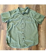 Columbia Mens Green Moss Hemp/Cotton Regular Fit Short Sleeve Shirt XL EUC - $27.13 CAD