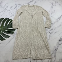 Pure J Jill Duster Cardigan Sweater Size XS Cream White Long Open Knit L... - $32.66