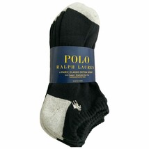 NWT 6-PAIRS PACK POLO RALPH LAUREN MSRP $28.99 MEN BLACK NO SHOW SOCKS S... - $21.99