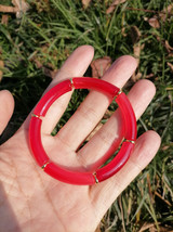 FishSheep Trend Bohemian Acrylic Bamboo Bracelet For Women Girl Resin Colorful S - £11.17 GBP
