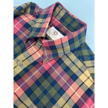 Viyella Men Shirt Wool Cotton Blend Madras Plaid Long Sleeve Button Up Medium M - £23.27 GBP