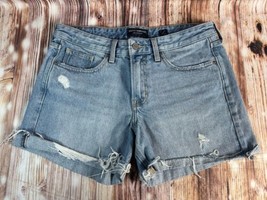 Lucky Brand BOYFRIEND Shorts Womens 8/29 Blue Jean Distressed Denim Cuto... - £18.66 GBP
