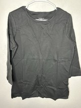 Liz Claiborne New York Essentials Crew Neck Black Top Shirt Size Large - $14.99