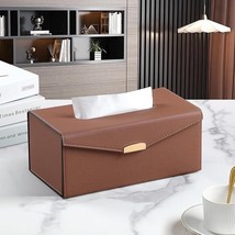 Leather Tissue Box Cover Rectangle, Foldable Tissue Box Holder Home, Office - $273.10 MXN