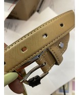 1&quot; Wide BEIGE Genuine Leather Kid Belt W. Buckle M - $8.99