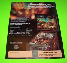 Captain Hook Pinball Flyer Original Nos Flipper Arcade Game Promo Game Plan 1985 - $19.80