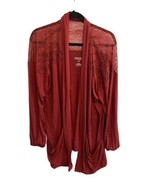 TORRID Super Soft Womens Cardigan Open Front Lace Yoke Maroon Size 2X - $19.19